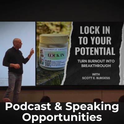 Scott E. Burgess teaching executive human performance with LOCK IN planner, guiding leaders on focus, energy, and sustainable performance.