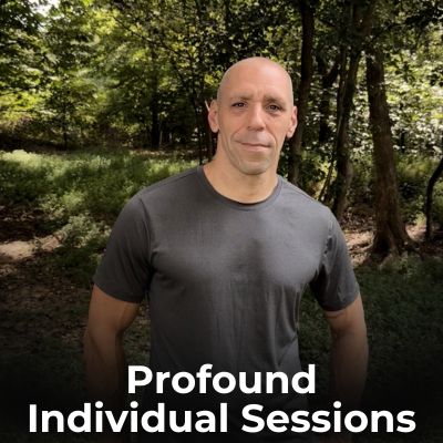 Scott E. Burgess with text highlighting profound individual sessions, linking to Work With Scott for personalized healing and performance programs.